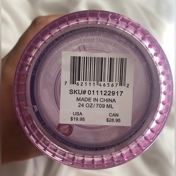 Starbucks 2021 Summer Pink and Blue Grid Kaleidoscope 24 oz Venti Tumbler - Picture 3 of 4